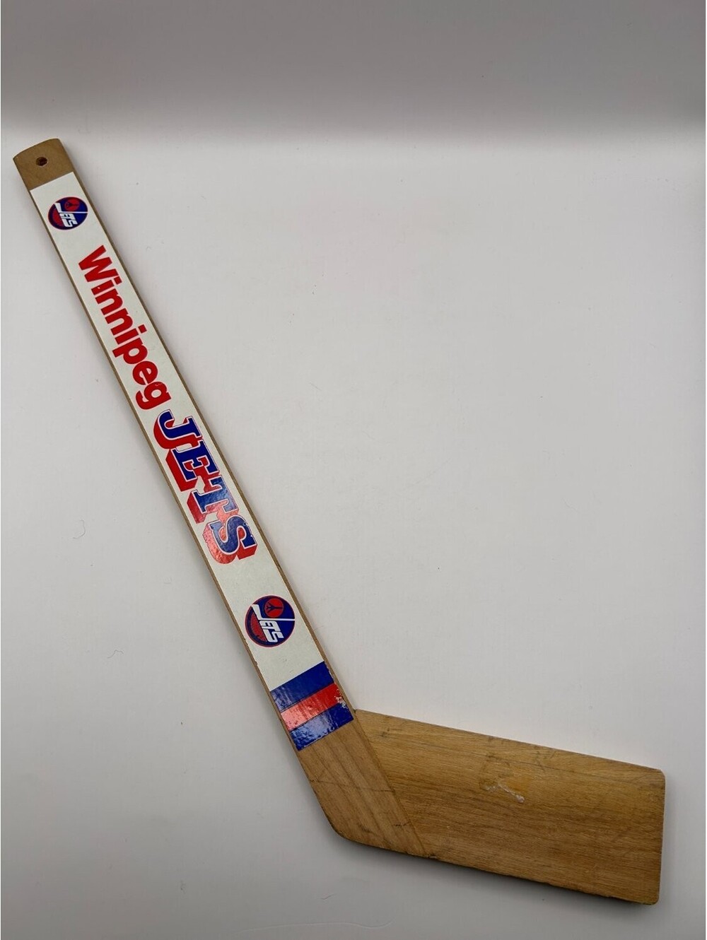 Winnipeg Jets mini hockey stick Multicolor 1980s laminated wood construction